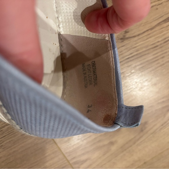 Paul Green Joaquin Espadrille Slip On Leather Loafer Cap Toe Blue/Silver SZ 8 - Picture 7 of 9